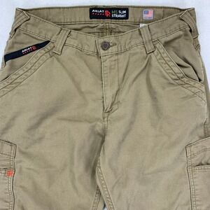 Ariat M5 FR Pants Mens 33/38 Tan Straight Flame Resistant Utility‎ Work Canvas